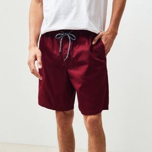 PacSun Twill Burgundy Drawstring Shorts